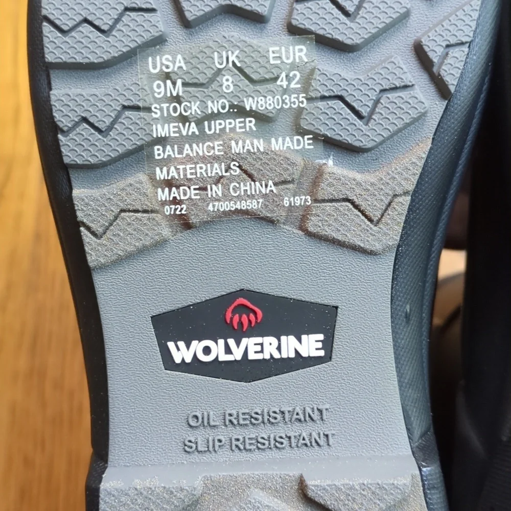 NIB Wolverine Scout Boot Oil And Slip Resistant Black Men's Size 9